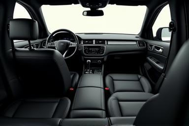 Immaculate black SUV interior after deep cleaning