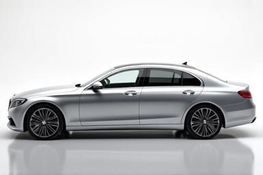 Silver luxury sedan looking showroom ready