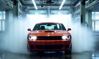Car quickly going through an express wash cycle
