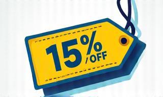 Stylized 15% OFF Discount Tag